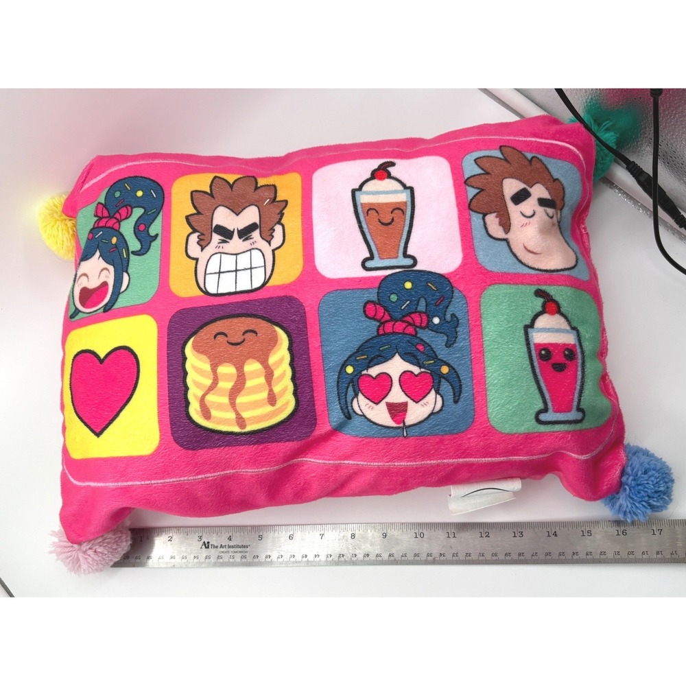 Disney Wreck It Ralph 2 Pillow Vanellope Emoji Pancake Milkshake Pom Pom Breaks
